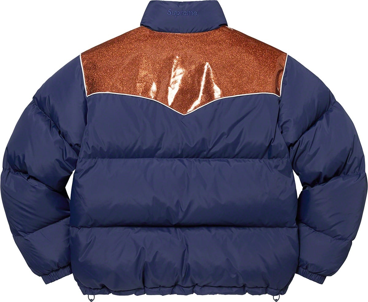 Glitter Yoke Down Puffer Jacket view 17